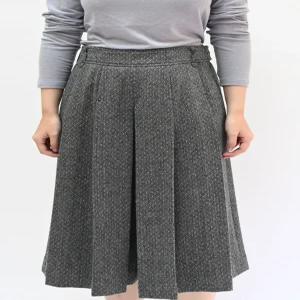 [비꼴리끄]울 크로스 체크 칠부 팬츠