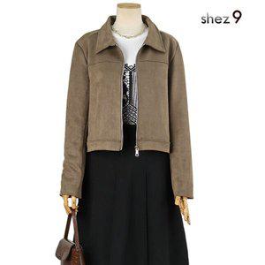 [쉬즈나인]카라집업 스웨이드 자켓