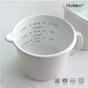 하코야/법랑 원형 핸디포트 15cm/주둥이형/보관용기/밀크팬