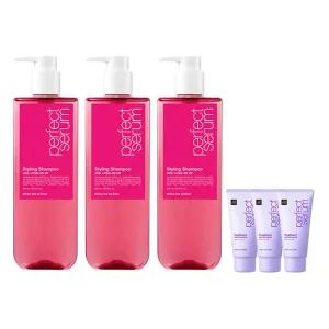 미쟝센 퍼펙트 세럼 샴푸 스타일링, 680ml, 3개 + 증정 (세럼 매직스트레이트 트리트먼트 31ml, 3개)