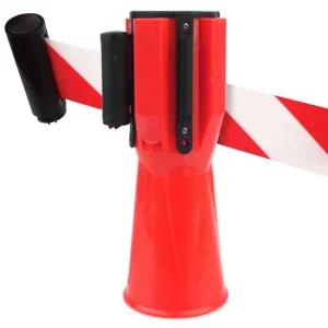 알티피아 벨트 차단봉 3m 빨강 안전콘 거치용 안전 통제선 차단봉 바리게이트 벨트차단봉