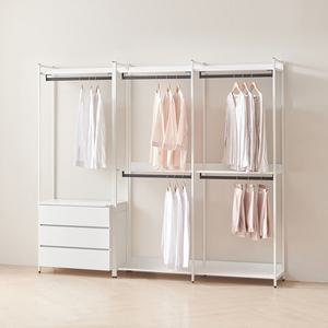 동서가구 디넬 시스템행거 철제 조립식 2400 3단 서랍장 행거 세트 DF924845