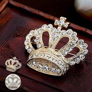 [스마트보이](3개세트)WA0196 패션 크라운 브로치 왕관 브로치 뱃지 2종