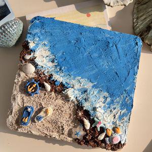 미니 바다 그림 DIY 스컬프쳐 클레이 점토 페인팅 명화 액자 키트 세트