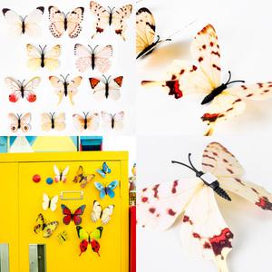 벽 포인트 장식 DIY 나비 모형 데코세트 12p 입체스티커 벽부착 인테리어 소품 욕실