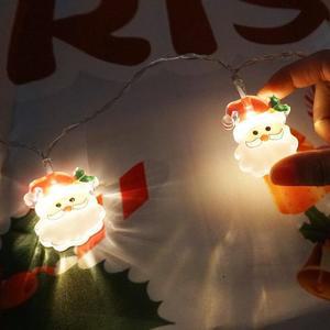 [OFLP9696]크리스마스 아크릴캡 건전지전구 가랜드 산타