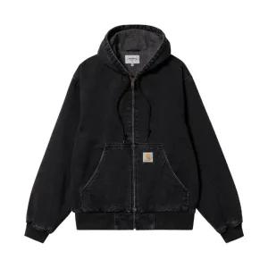 칼하트 WIP 메이틀랜드 데님 OG 액티브 자켓 블랙 스톤 워시드 워크 재킷