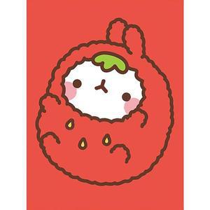 [OFM77579]몰랑 딸기옷 몰랑이 보석십자수 액자세트 15x20