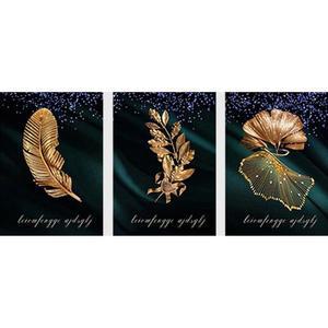 [OFM6NR4S]재물 황금 잎  3종   패브릭  보석십자수 30x50