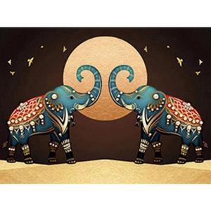 [OFM66953]달빛 재물 복 코끼리  패브릭 보석십자수 40x50