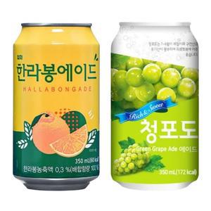 [한번에먹자쇼핑몰] 일화 청포도에이드 350ml 6개 + 일화 한라봉에이드 350ml 6개 /