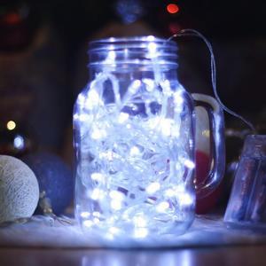 [OFLP8R99]LED 100P 건전지 투명선 전구 백색 10m