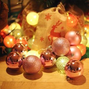 [OFLP9503]트리 오너먼트 볼장식 8cm 8입  핑크