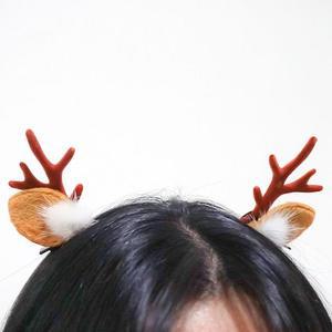 [OFLP95R0]루돌프 사슴 머리핀 2EA 1SET 솜털