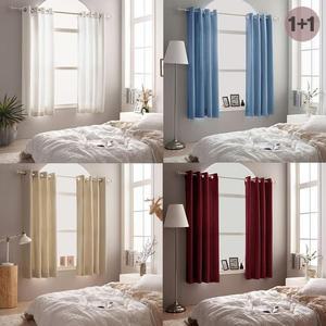 [OFJ75M89]아일렛형 작은창 암막커튼 2장 3중직 고밀도