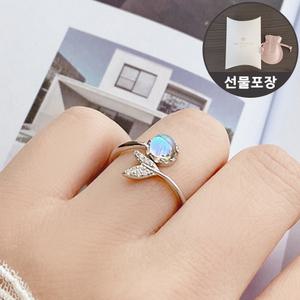 행운 고래꼬리 반지 실버 925