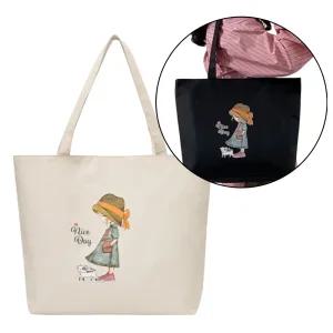 데일리 캔버스 에코백 1p 면가방 학원 학생 시장 일러스트 숄더 토트 쇼핑 생활방수