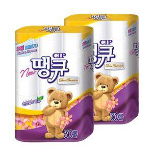 뉴땡큐 3겹 롤화장지 30롤 2팩 두루마리