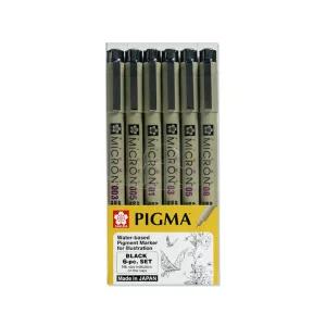 사쿠라 피그마 마이크론 블랙 6본세트