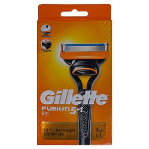 질레트 퓨전 매뉴얼 면도기 핸들+면도날 2개/