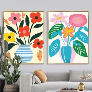 북유럽 거실인테리어액자 꽃그림 대형 캔버스 포스터 생기 풍수 개업 집들이선물