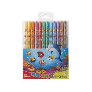 문교]바다색연필샤프식돌돌이/12색