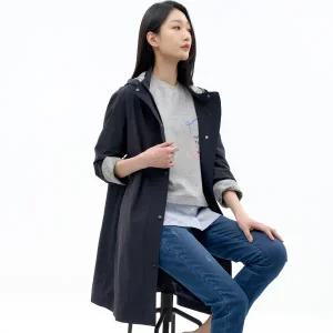 [지센][지센] 체크배색 방수 후드 롱 코트 LCCAN228_DN