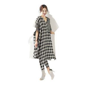 [NS홈쇼핑](7일)편안한브이넥 루즈핏 린넨원피스[34421842]