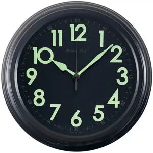 GB5249a 야광 볼록유리 메탈 무소음 벽시계 25cm 블랙 야광벽걸이시계 무소음야광벽시계