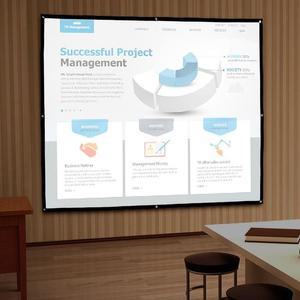 [XBI4HJJP]이동형 빔프로젝터 스크린 203x152cm 생활용품