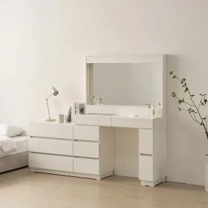 [신세계라이브쇼핑][동서가구] 아이즈 와이드 체스트 서랍장+조명 거울 DF915009