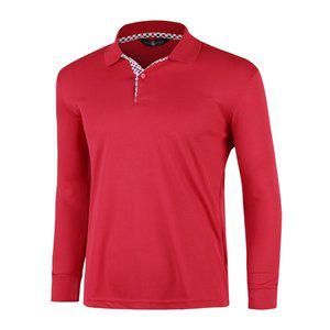 [파파브로] 남성 간절기 단색 베이직 긴팔 카라티 LM-KAA-Q002-레드