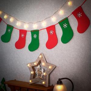 [RGL16500]크리스마스 패브릭 가랜드 양말 성탄 트리