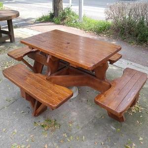 [RG637R65]8인용 일체형 야외원목테이블 정원용테이블