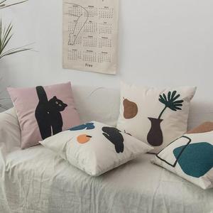 [RG5208R6]고양이 자수 쿠션 커버 쿠션커버 자수쿠션커버