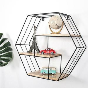 [RG96R9T7]인테리어 헥사곤 3단 벽선반 철제선반 거실선반