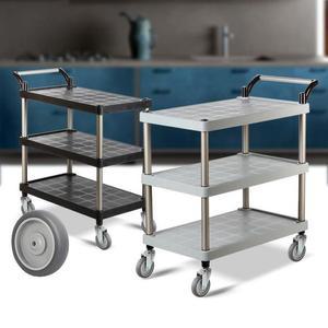 [RG184O8S]플라스틱 PP 3단 대 회색바퀴 무빙카트 카 웨건