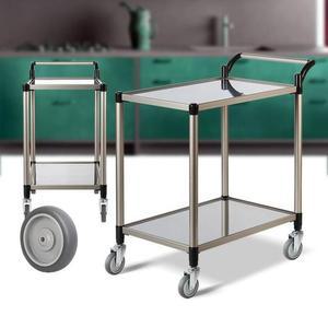 [RG18MNS6]스텐레스 2단 특대 회색바퀴 주방 서빙카 웨건