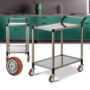 [RG18MQ81]스텐레스 2단 특대 와인색바퀴 이동식 웨곤