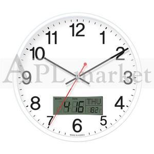 [RGL8N2O1]AP300WC 무소음 화이트 캘린더온도 벽시계 인쇄