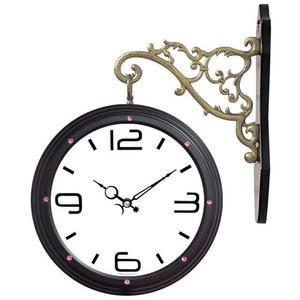 [RGKN3Q8S]GB3343 핑크쥬얼리 무소음 양면 벽시계 블랙