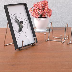 상패 감사패 거치대 메탈 포토 액자 스탠드 사진 고정 인증서 접시 받침대 실버 소 중 대