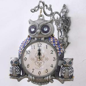 [RG9N574U]북유럽 부엉이가족 양면시계 실버 예쁜벽시계