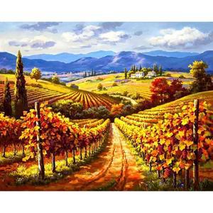[RGL5R6Q4]포도원 풍경 캔버스 보석십자수 40x50 보석비즈