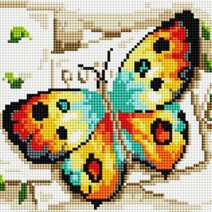 [RGLLPR1T]노랑 나비 캔버스 보석십자수 20x20 케이엠엘리