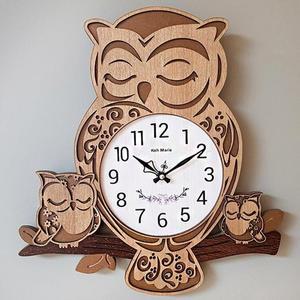 [RG70R86U]부엉이가족 벽시계 벽걸이시계 인테리어벽시계