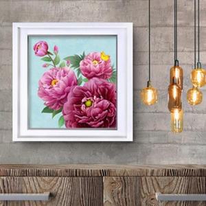 [RG72PR9R]모란 목단 그림 액자 자주목단 정사각 목단그림