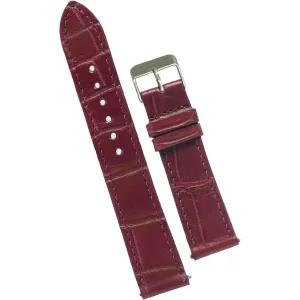 악어 무늬 스트랩 악어가죽 시계줄 19mm 버건디 슬림 워치 밴드 남성 핸드메이드 플랫 가