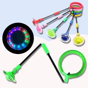 발목 줄넘기 한발 홈트 성인 다이어트 무선 끈없는 접이식 LED 네온 불빛 실내 발 넘기