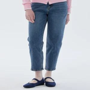 [헤지스 여성] [24SS] HSPA4AC82N2 클리어런스네이비 슬림 배기핏 데님 팬츠